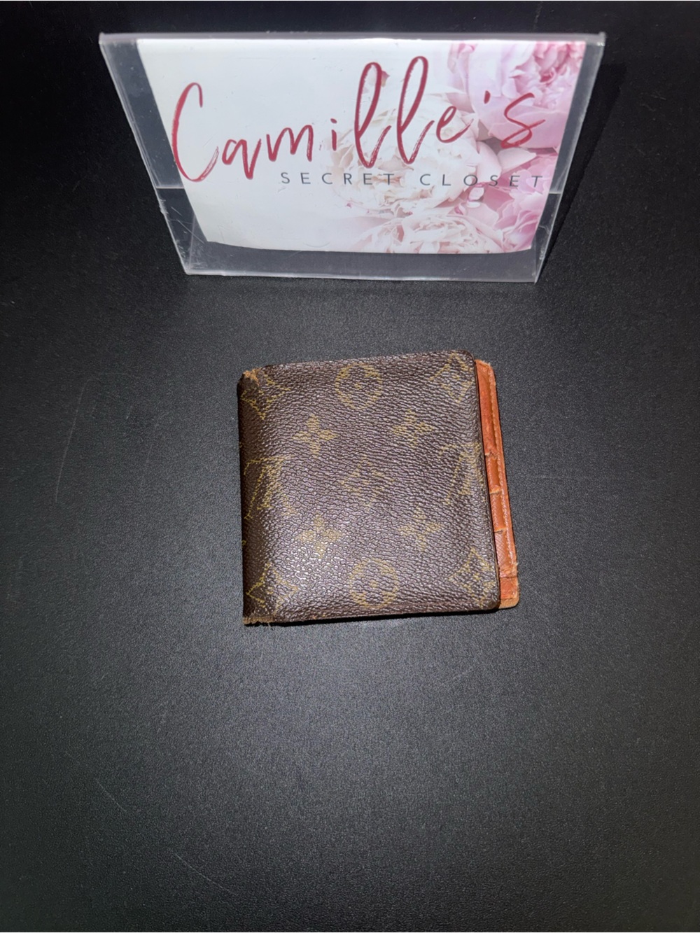 Louis Vuitton Brown Monogram Money wallet with Tan Trim
